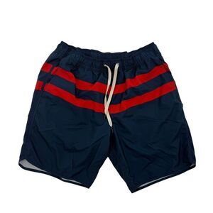 Men's Fair Harbor The Anchor Red Stripe Anchor 8" Shorts Size Medium Blue Red